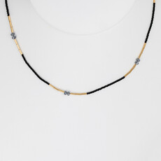 Black + Labradorite Beaded Necklace