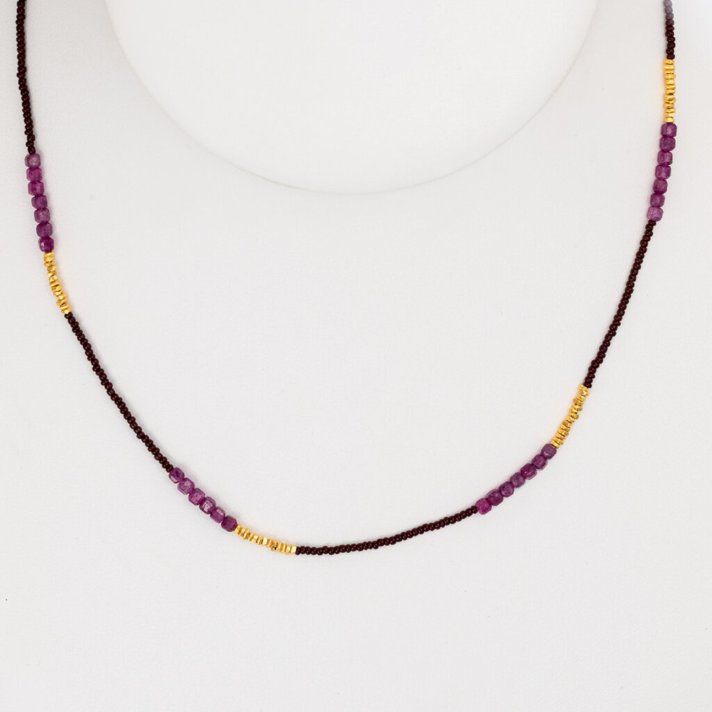 Ruby + GV Beaded Necklace