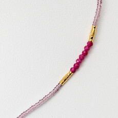 Pink Quartz + GV Beaded Necklace