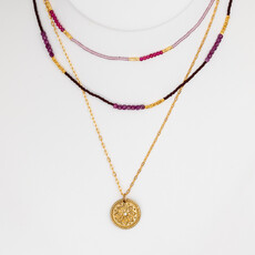 Pink Quartz + GV Beaded Necklace