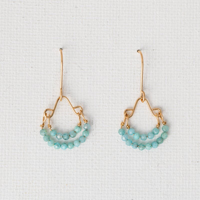 Amazonite Double Hoop Earrings
