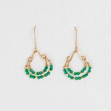 Green Onyx + GV Double Hoop Earrings