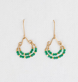 Green Onyx + GV Double Hoop Earrings