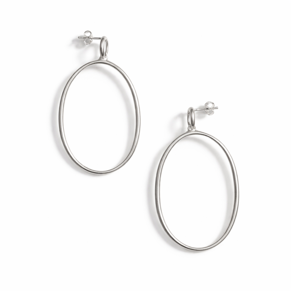 Double Ellipse Stud Earrings