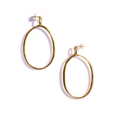 Double Ellipse Stud Earrings