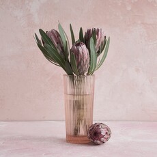 Pressed Pink Glass Vase