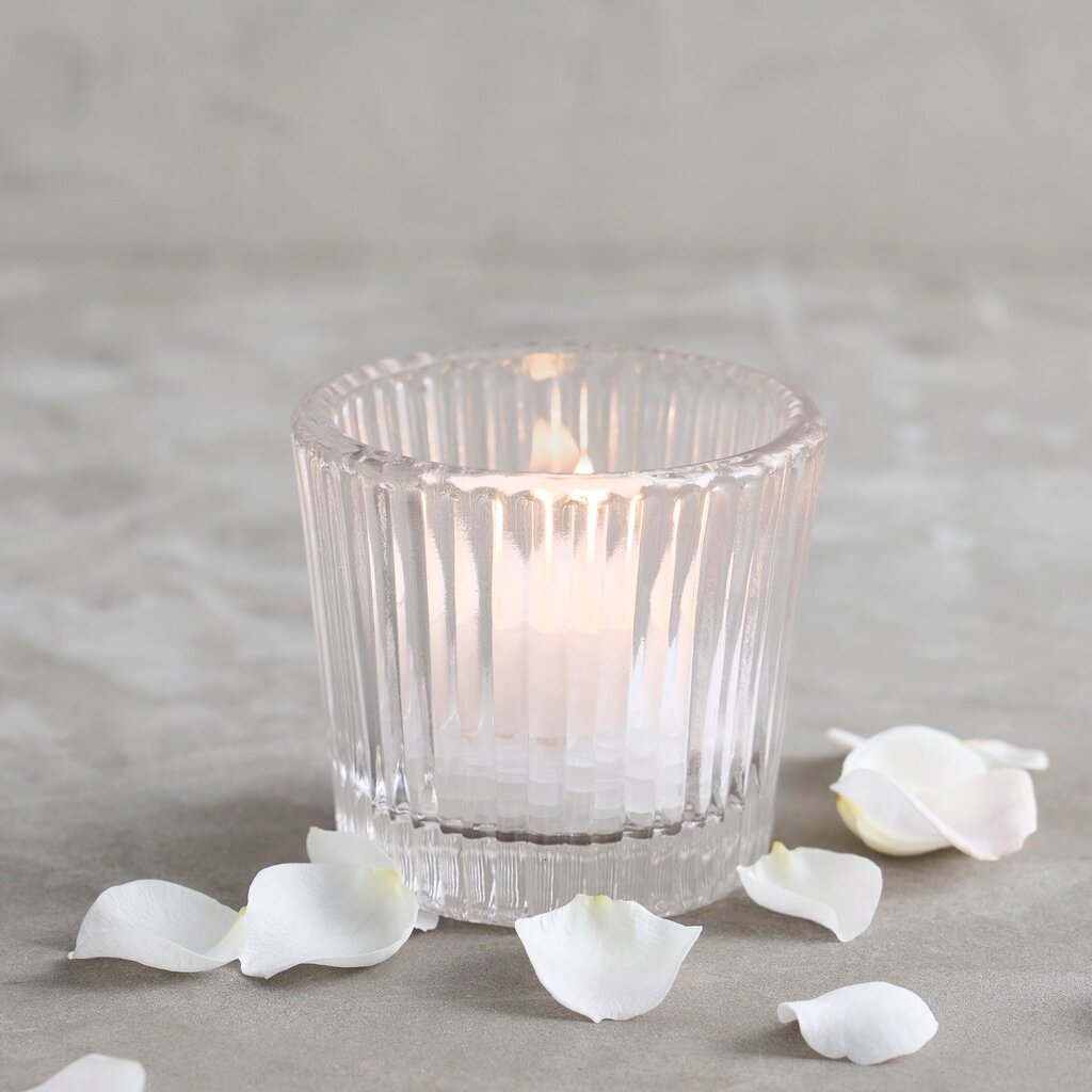 Pressed Clear Glass Votive Holder