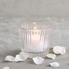 Pressed Clear Glass Votive Holder