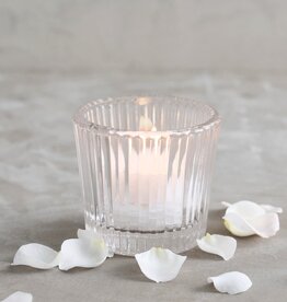 Pressed Clear Glass Votive Holder