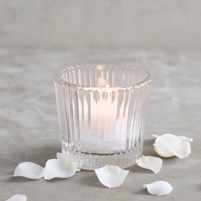 Pressed Clear Glass Votive Holder