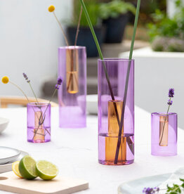 Block Design Large Reversible Glass Vase