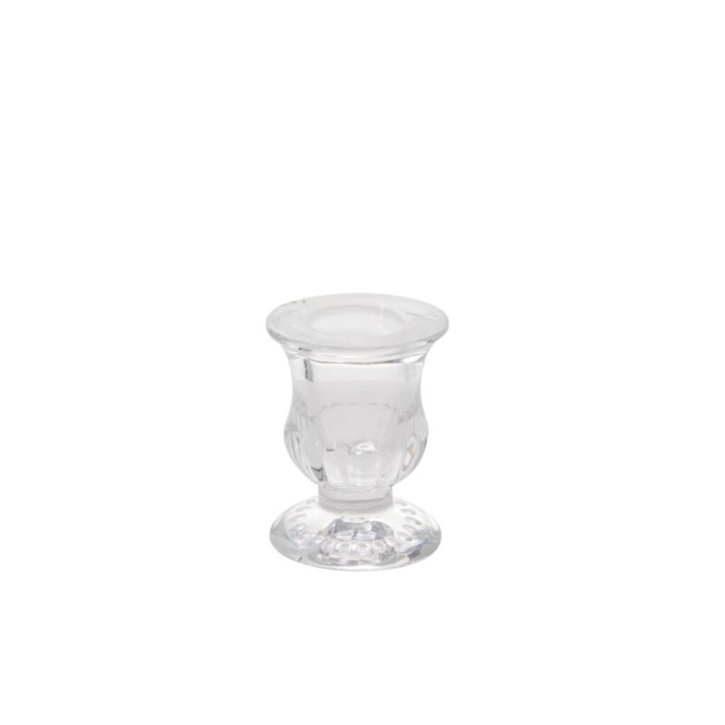 Short Pressed Glass Candle Holder