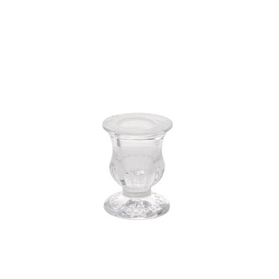 Short Pressed Glass Candle Holder