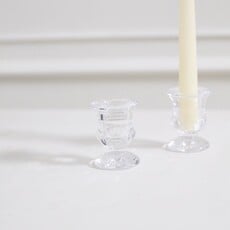 Short Pressed Glass Candle Holder