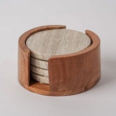 Tan Marble Coaster Set