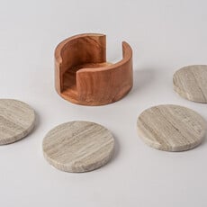 Tan Marble Coaster Set