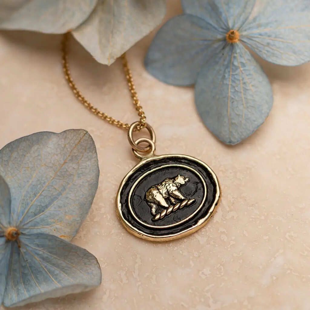 Pyrrha Pyrrha Mother Bear 14k Gold Talisman Necklace