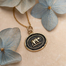Pyrrha Pyrrha Mother Bear 14k Gold Talisman Necklace
