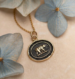 Pyrrha Mother Bear 14k Gold Talisman Necklace
