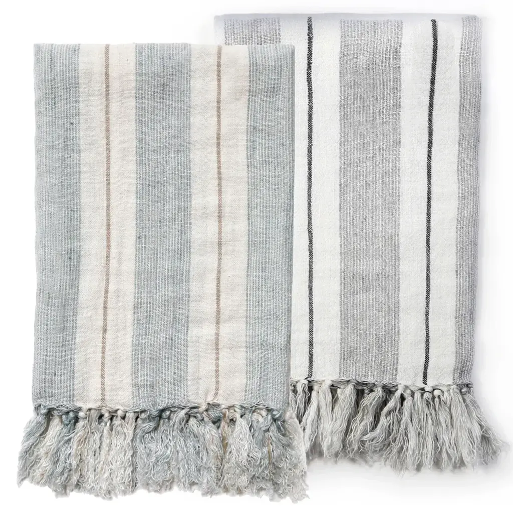Laguna Stripe Linen Throw