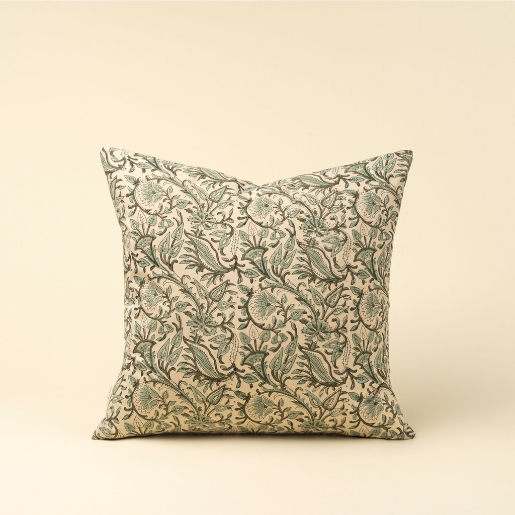 Ruri Block Print Pillow 20"