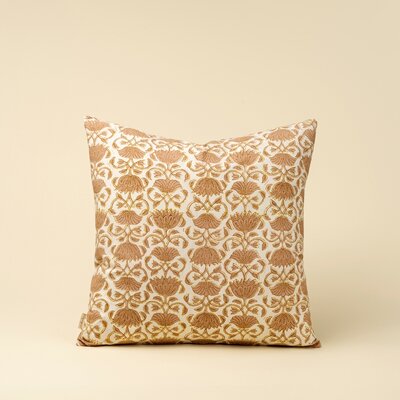 Lotus Block Print Pillow 20"