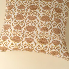 Lotus Block Print Pillow 20"