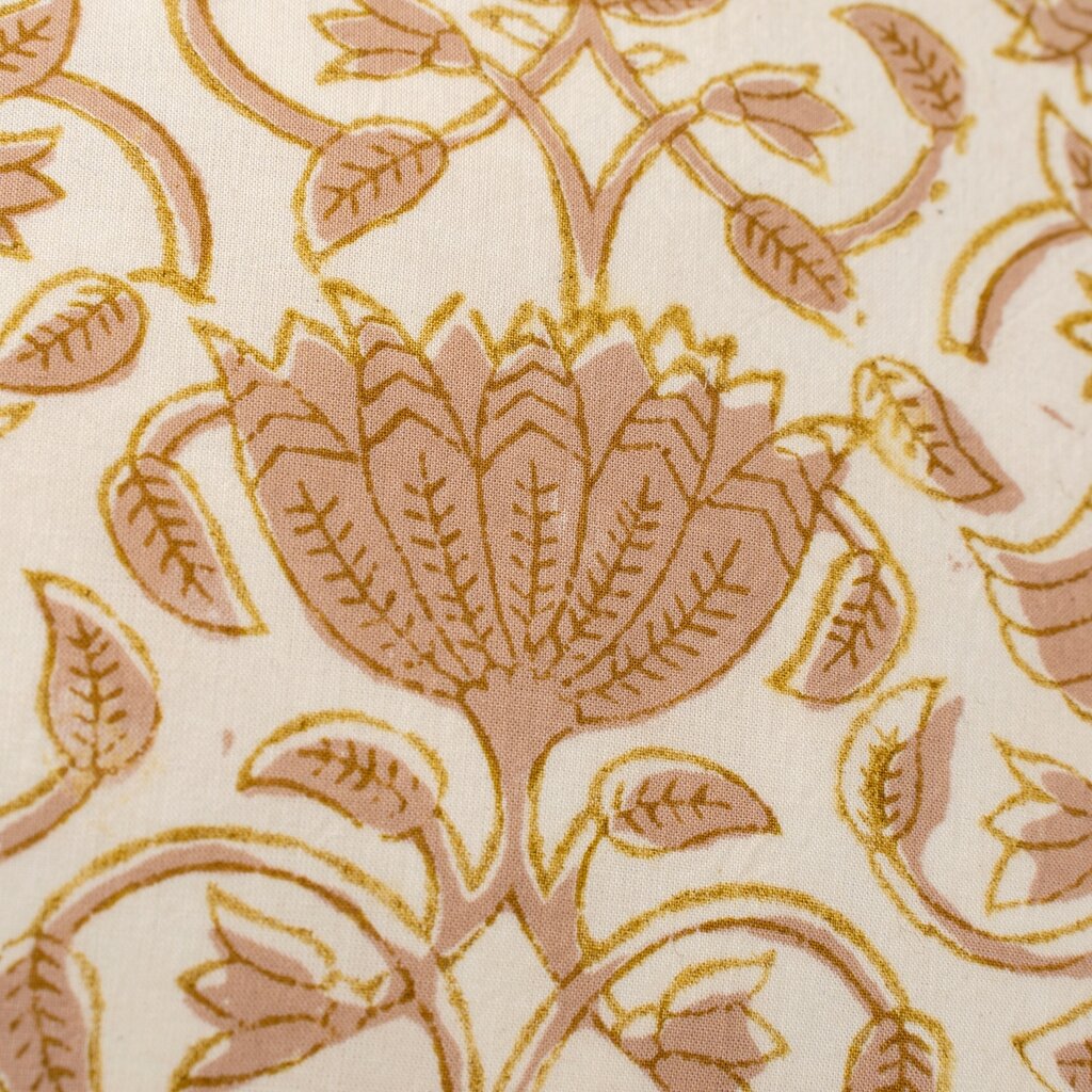Lotus Block Print Pillow 20"