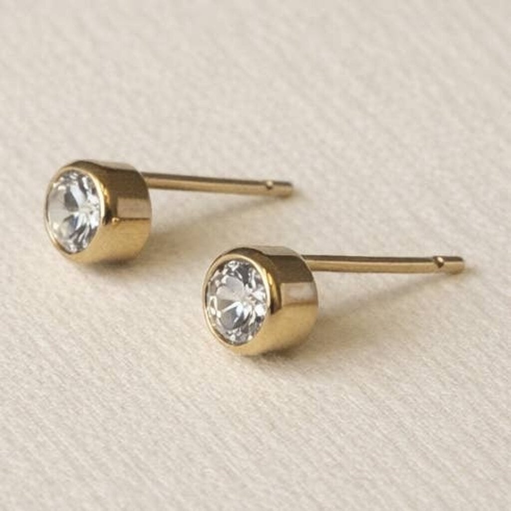 Bezel Stud Earrings