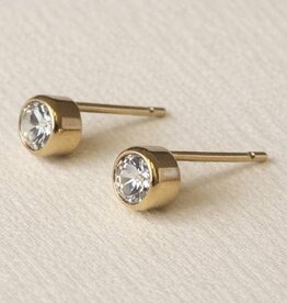 Bezel Stud Earrings