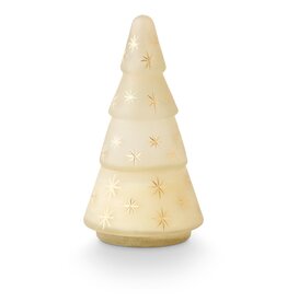 Winter Star Frosted Star Glass Tree Candle