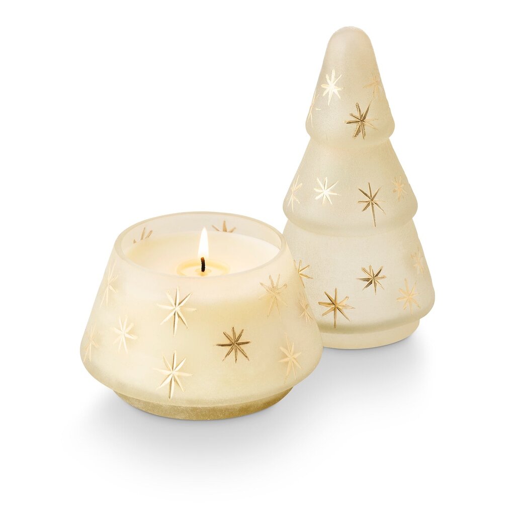 Illume Winter Star Frosted Star Glass Tree Candle