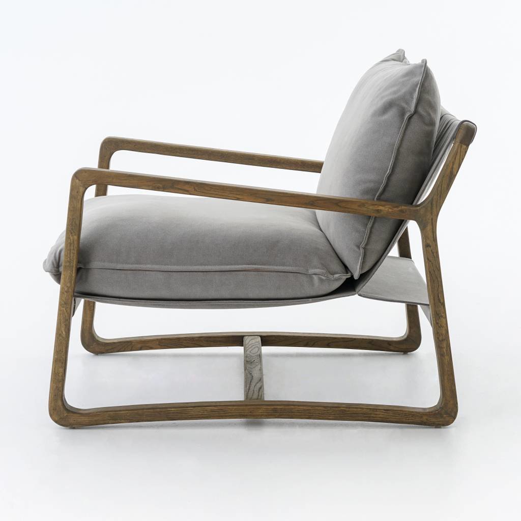 Oak-Framed Chair in Pewter