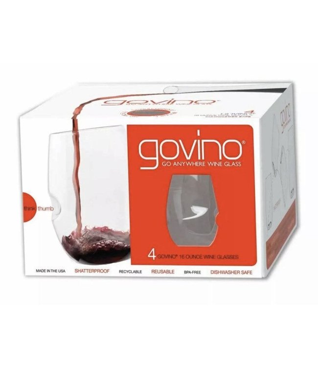 GoVino Dishwasher Safe Flexible Wine Tumblers 16 oz (4-pack)