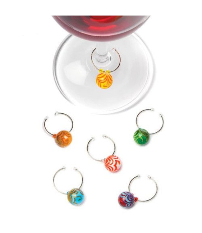 Swirl glass wine charms