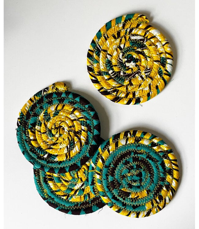 Coaster Set of 4 – Toti Green Yellow