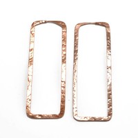 Large Hammered Rectangle in Rose Gold