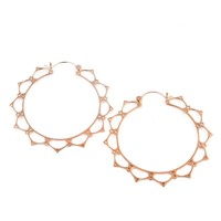 Lace Lotus Hoop in Rose Gold