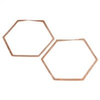 Large Hexagon Hoop in Rose gold