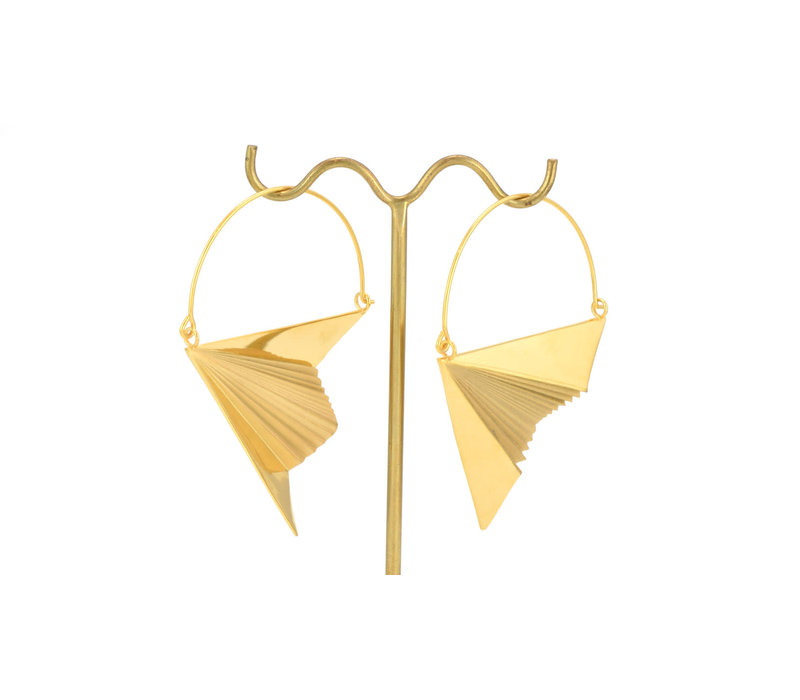 Large Vector Hoop in Yellow Gold