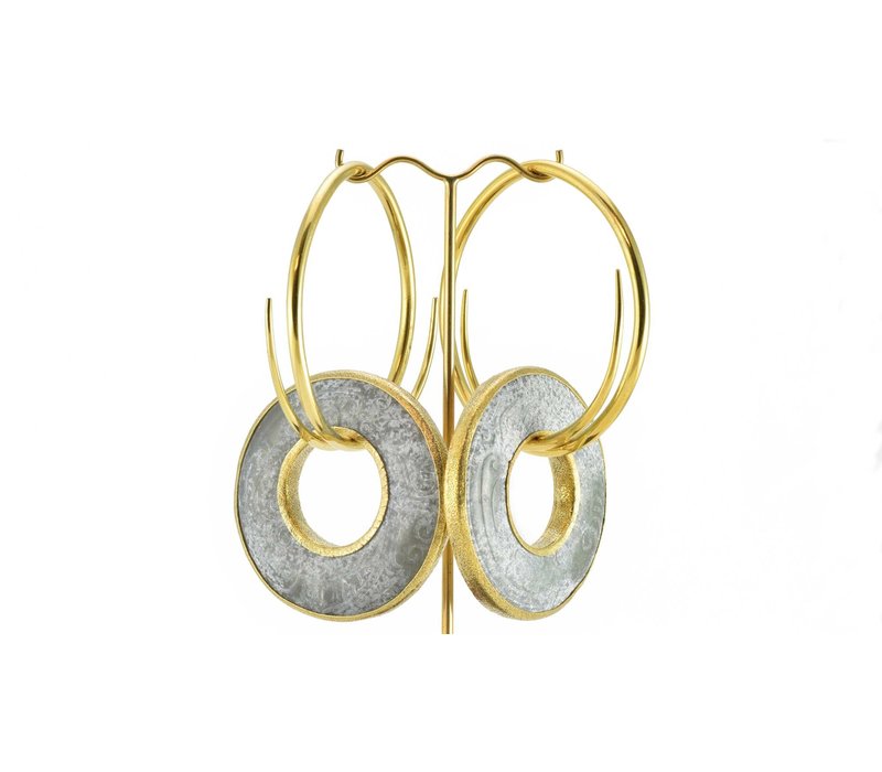 65mm Archaic Jade with Solid Brass Hoops
