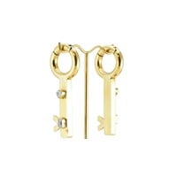 Latch Key in Yellow Gold with CZ