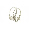 Diablo Large Snake Hoops in White Brass