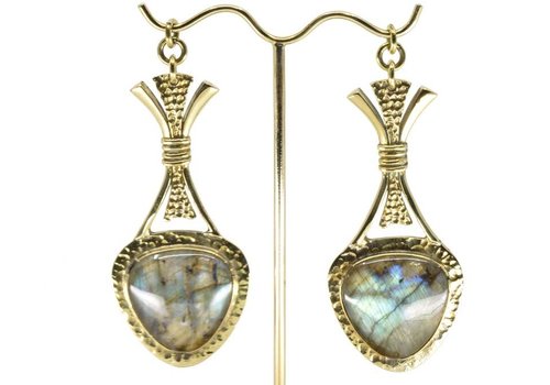 Diablo Brass Labradorite Hanging Pendulums