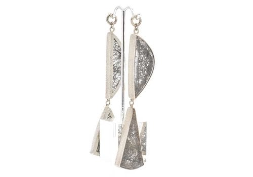 Diablo Distressed Silver Double Dangle Weight with Tourmalated Quartz