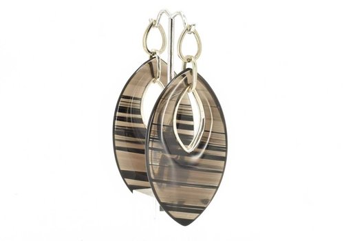 Diablo Silver Banded Obsidian Dangle