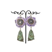 Amethyst Stalactite with Turquoise Silver Dangle