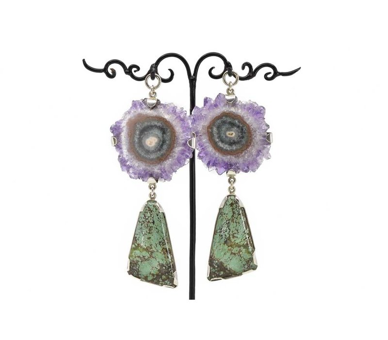 Amethyst Stalactite with Turquoise Silver Dangle