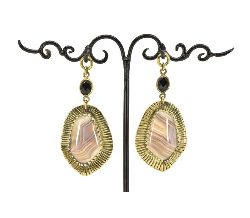 Vintage Brass Dangle with Agate