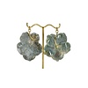 Diablo Moss Agate Hibiscus Flower Dangle in Brass